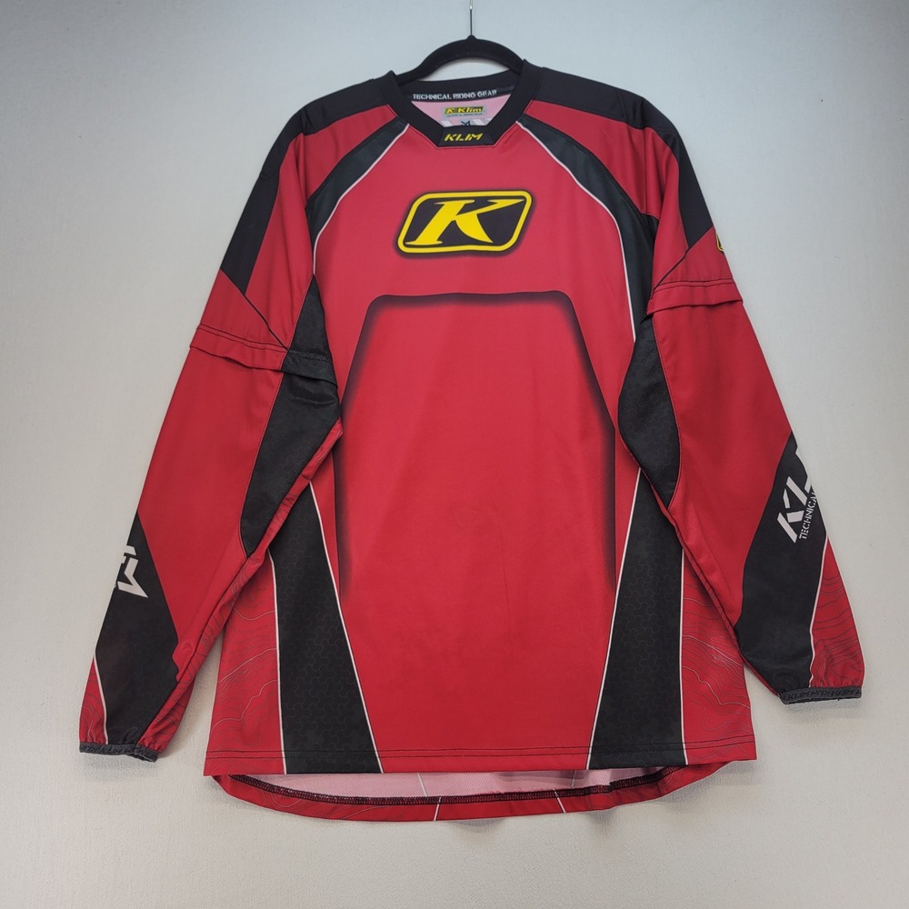 Klim Motocross Jersey Mens Medium Red Black Technical Riding Gear Off-Road Top